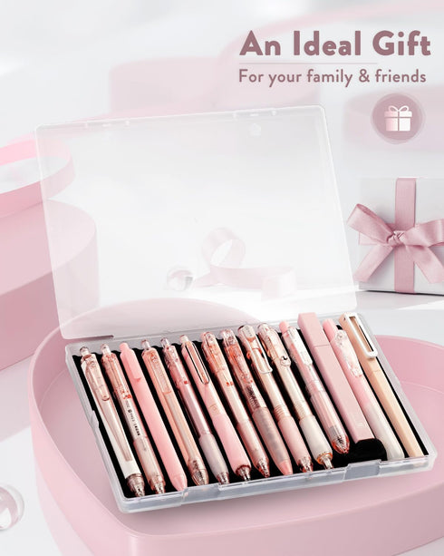 Four Candies 14 Pack Pastel Gel Ink Pen Set, Cute Retractable 0.5mm Fine Point, Note Taking Aesthetic Pens