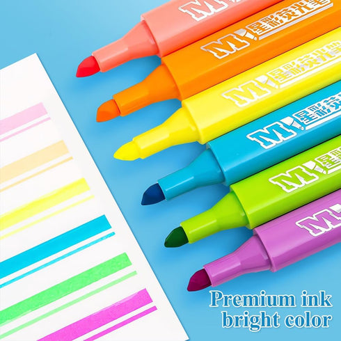 M&G 6 Pcs Cute Highlighters - Multicolor No Bleed Quick Dry Chisel Tip for School, Office, Bible, Notes