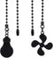 Ymapinc 2pcs Ceiling Fan Pull Chain Ornaments, 13inch Black Fan Pulls Decorative Chain