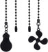 Ymapinc 2pcs Ceiling Fan Pull Chain Ornaments, 13inch Black Fan Pulls Decorative Chain