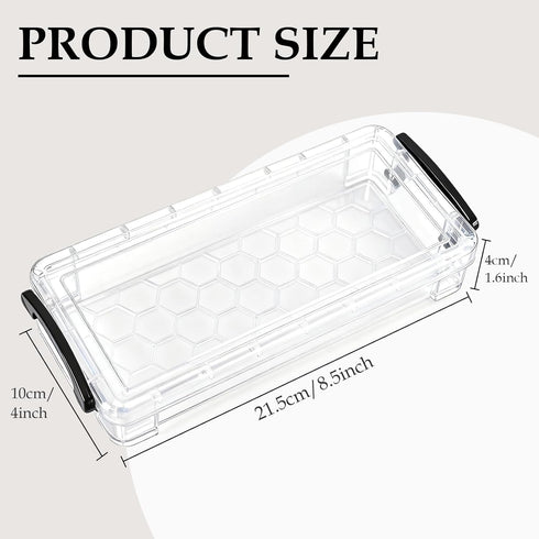 Voittozege 24 8.5 4 1.6 Pcs Large Capacity Plastic Pencil Box, x x Crayon Box with Snap Tight Lid, Brush Organizer
