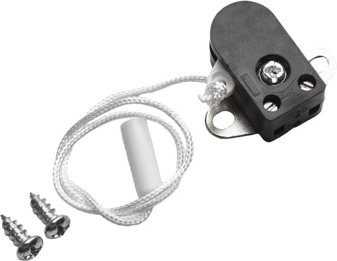 YobiLife Cord Pull Switch for Furniture and Lighting Control, Two-Hole Plate Mount for Wall Lamps, Table Lamps, Floor
