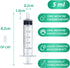 5ml Syringe for Liquid, Oral, Scientific Labs, Measurement, Dispensing, with Cap- 10 Pack 5ml Syringes
