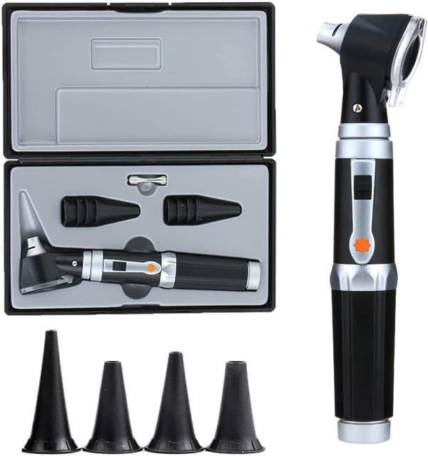 Jeebel Camp Otoscope Kit,Professional Diagnostic Ear Care Tool with 3.0V LED Bulb, 3X Magnification,