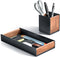 UPERGO Walnut Desk Tray with Pen Holder Set, Natural Wooden Desk Drawer Organizer for Keys, Pen, Watch