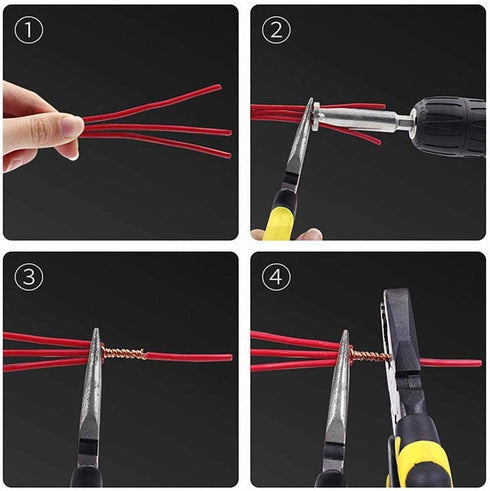 YWBL-WH Electrical Cable Wire Stripper Quick Connector Twisting Tool for Power Drill Driver (Rectangle/Round)