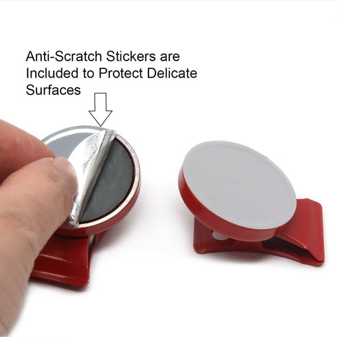 CMS Magnetics Super Strong Colorful Ceramic Magnets, 4-Pack Clips Red for Whiteboards