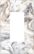 White Gold Marble Pattern Single Rocker Light Switch Plate, 1 Gang Cover Plate 2.7" X 4.4" for Home Decor