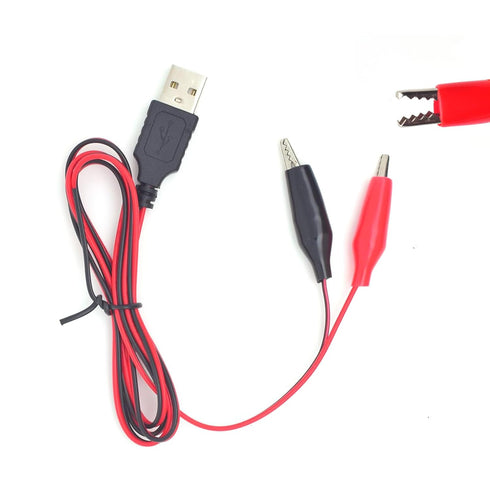 USB Alligator Clips with Wires, 22AWG 1M/3.3FT Test Clips Clamp to USB Male Connector for Multimeter Measure
