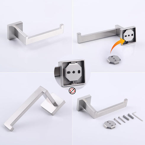 FG1605-LS GERZWY Toilet Paper Holder Paper Towel Dispenser Tissue Roll Hanger Wall Mounted Brushed Stainless Steel
