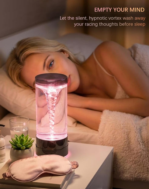 SUNDISC Tornado Lamp - Novelty LED Sensory Liquid Motion Night Light, Exclusive Dual-Bead & Quiet Motor, Cool Tech
