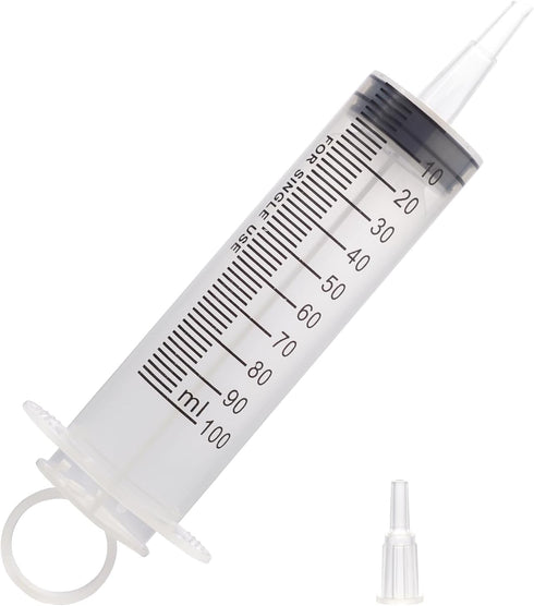 100ml Large Syringes, Individually Sterile Sealed Plastic Syringe for Liquid, Measurement, Pet Feeding, Ink