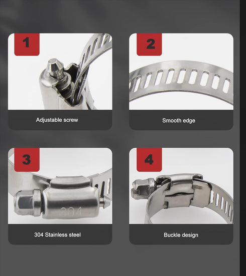 30pcs Adjustable Worm Gear Hose Clamp, Stainless Steel Pipe Clamps for Water Pipe, Plumbing, Fuel Line