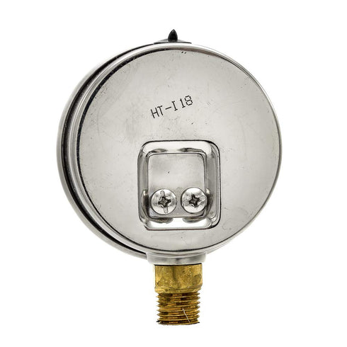 PIC Gauges PRO-201L-254B Bottom Mount Glycerin Filled Dual Scale Pressure Gauge, 2.5" Dial, 0-15 psi Range