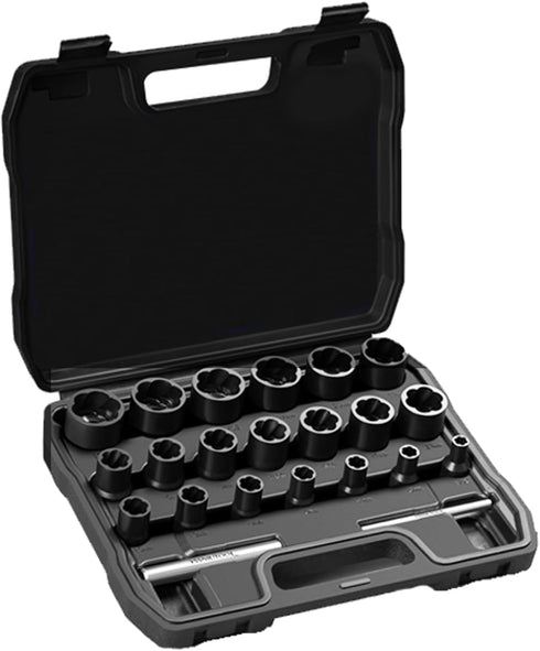 YOYUTOX 22 Piece Bolt Nut Extractor Set, 1/2" & 3/8" Drive Impact Lug