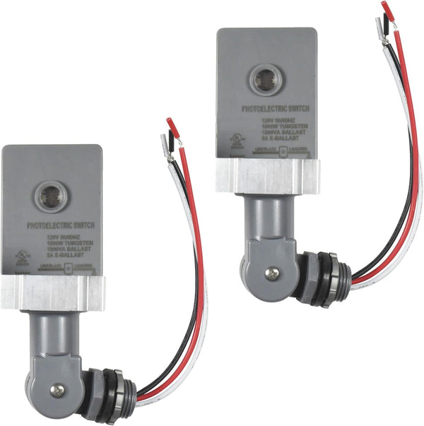 HQRP 2-Pack Photocell Thermal Type Light Sensor Stem and Swivel Mount Dusk