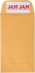 JAM PAPER #3 Coin Business Envelopes - 50 Pack, Peel and Seal Closure, Brown Kraft Manila