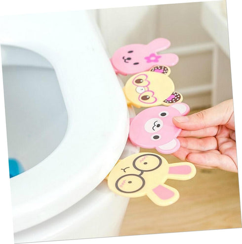 4Pcs Cartoon Toilet Lifter Handle Colorful Plastic Toilet Seat Lifter for Boy Girl and Seniors Easy One-finger