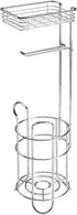 3 mDesign Steel Toilet Paper Holder with Storage Shelf - Concerto Collection - Chrome - Holds Rolls