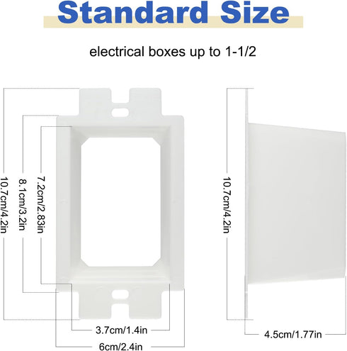 5PCS BE1-2 Electrical Outlet Box Extenders, 1 Gang Electric Box Extender with 10PCS Screws, Power Outlet Accessories (White) by Pinsit