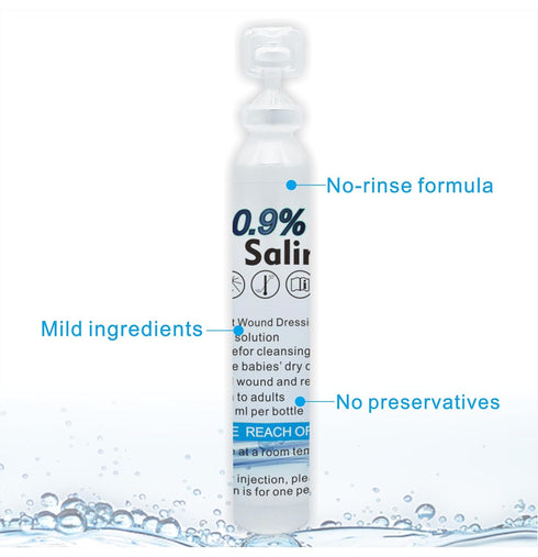 20-Pack 0.9% Sterile Saline Solution, Skin and Wound Cleanser, Sodium Chloride Wound Wash & Nasal Rinse