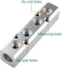 4 Way Pneumatic Manifold Air Distribution Block, Silver Compressed Air Coupler Fast Connector for Compressor