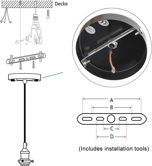 E26 Industrial Hemp Rope Chandelier;Single Head Farmhouse Pendant Lights Base Ceiling Lamp;Retro Pendant Lamp Cord- DIY