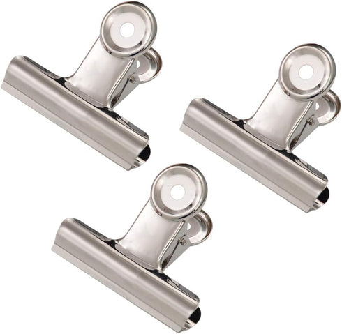 Coideal Silver Metal Hinge Clips - 20 Pack 2 Inch Large Bull Binder Paper Clips for Office, Kitchen Food Bags
