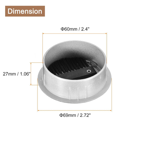 uxcell 2Pcs Cable Hole Cover, 2-3/8 Inch ABS Desk Wire Grommet for Office Computer Desk Organizer, Silver