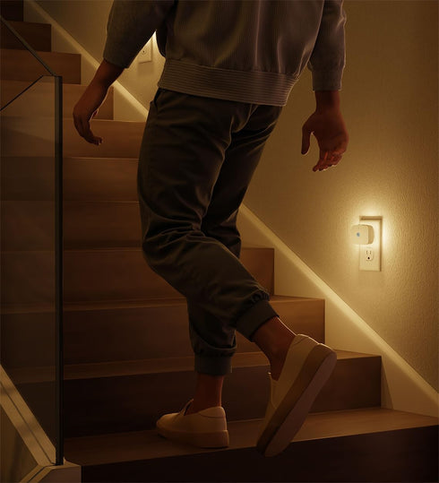 LEDBROS Dimmable 3-Color LED Night Light, Plug-in LED Backlit Night Light with Motion Sensor & Dusk to Dawn Sensor