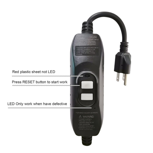 Kaper GFCI Inline Plug Replacement Assembly, 3 Wires, Waterproof Ground Fault Circuit Interrupter for Power Tools,