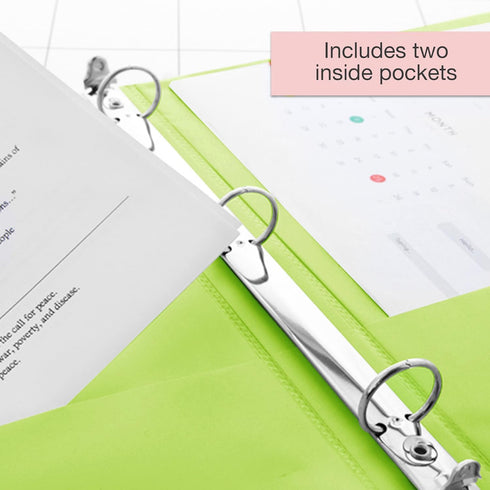 BAZIC 3 Ring Binder 1/2" Economy View Organizer - Lime Green, Round Ring, Holds 100 Sheets, 1-Count for School Office