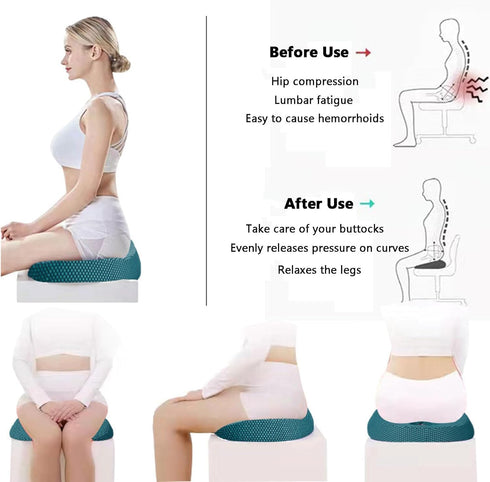 GEDRACKPMYN Tailbone Donut Pillow for Pain, Memory Foam Coccyx Cushion for Long Sitting Hours on Chair, Bed Sore
