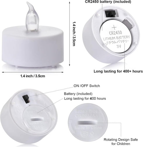 400+Hours,Battery (5pcs) Hanzim Tea Light Candles with Remote Control,Flickering Flameless LED Candle,Long Lasting