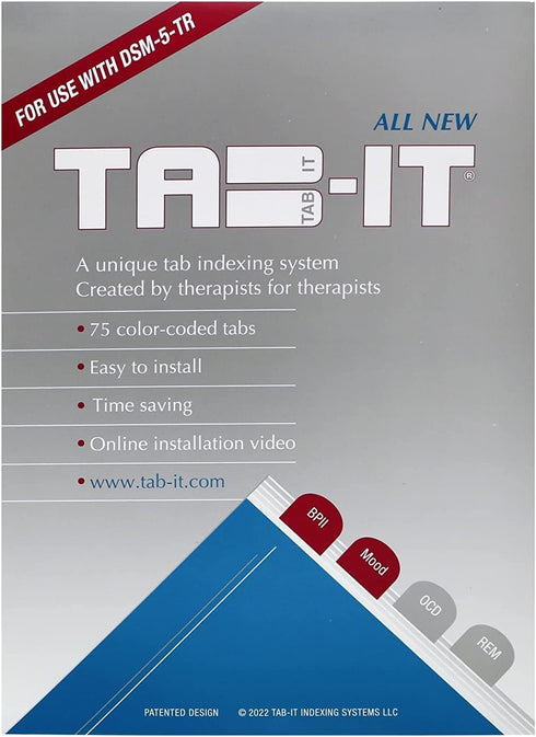 DSM-5-TR Index Tabs by TAB-IT, Color Coded by Diagnosis, Includes Easy Installation Template