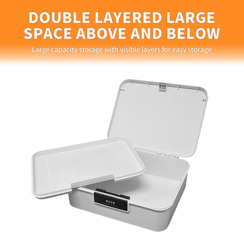 Lockable Storage Container Bin, 4.2 Gallon Capacity Organizer Box with Combination Lock, Heavy Duty Plastic Trunk