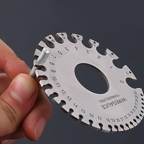 Metal Sheet Thickness Gauge & Dual-Sided Round Metal Sheet Gauge, Stainless Steel Wire Thickness Measurement Tool