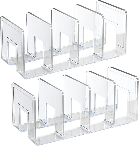 SAYEEC Clear Acrylic File Holder, Sturdy Desk File Organizer Rack for Envelopes, Mail, Letter, Notebook, 2 Pack