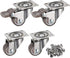 bayite 4 Pack 1" Low Profile Casters Wheels Soft Rubber Swivel Caster with 360 Degree Top Plate, 100 lb Total Capacity