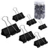 Binder Clips Paper Clamps Assorted Sizes 200 Count (Black) Jumbo, Large, Medium, Small, Mini, Micro with Box