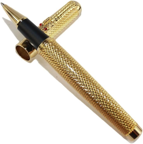 Gullor Golden Dragon Rollerball Pen, 1200 Red Crystal Eyes (Golden)