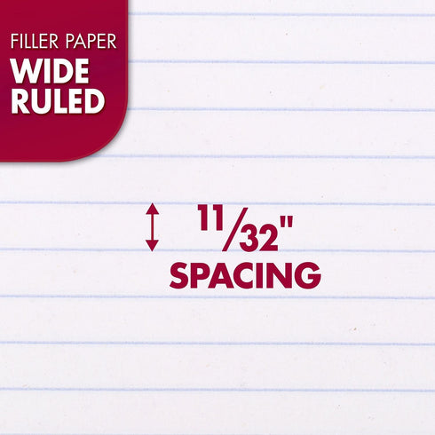Mead Loose Leaf Paper, Wide Ruled Filler Notebook Paper, 100 Sheets, 8" x 10-1/2"