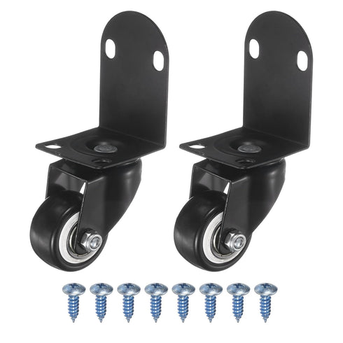 PATIKIL 1.5" Side Mount Casters, 2 Pcs L-Shaped Plate Swivel Wheel Bearing