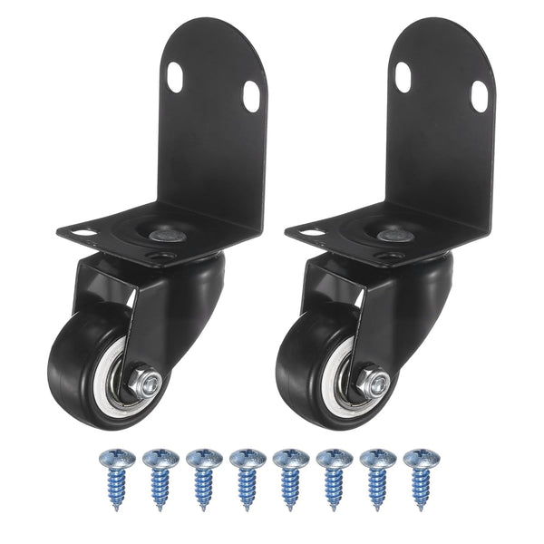 PATIKIL 1.5" Side Mount Casters, 2 Pcs L-Shaped Plate Swivel Wheel Bearing