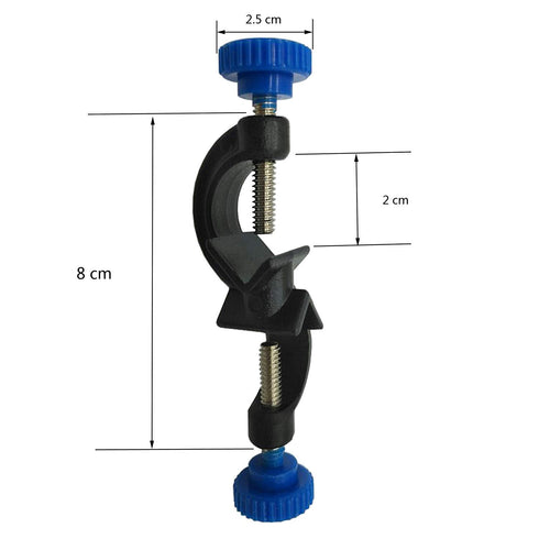 Lab Clamp, 4 Prong Finger Style Cork-Coated Head with Black Laboratory Stand Clip