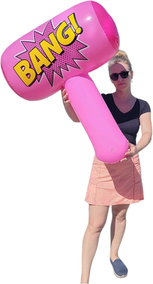 (36") Hammer Colorful Jumbo Bang Mallet Inflate Pink, Blue, Purple and Green Colors Available. Inflatable Big Bopper