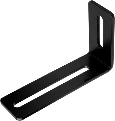 10 PCS 4" Black Adjustable L-Shape Corner Brace with Slot, Steel Right Angle Brackets for Fixing Furniture, Max Load 30