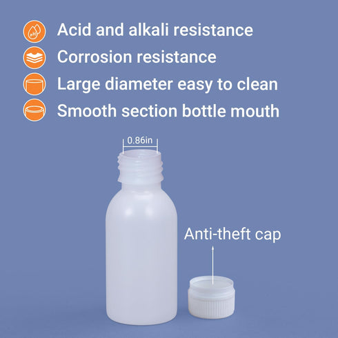PE Plastic Food Grade Bottles, Wide Mouth Lab Reagent Bottle, Liquid/Solid Sample Storage Container