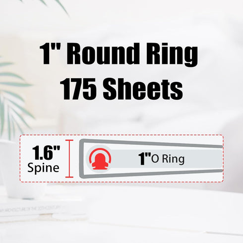 Mini 3 Ring Binder 1 Inch for 5.5" x 8.5" Paper with 5-Tab Dividers EYROZILL Cute Mini Binder for School/Office Supplies and Home, Season Tree by EYROZILL