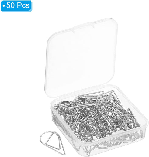 MECCANIXITY 50 Pieces Drop-Shaped Metal Paper Clips 1.3 Inch Silver Tone for Organizing Office Home Crafts